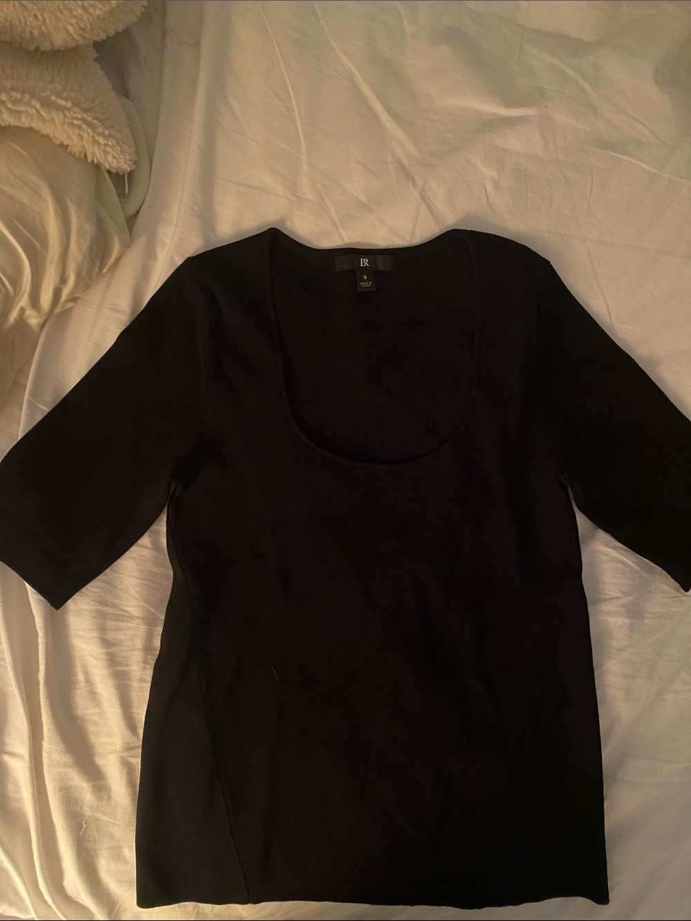 Banana Republic Black Scoop Neck Short Sleeve Top